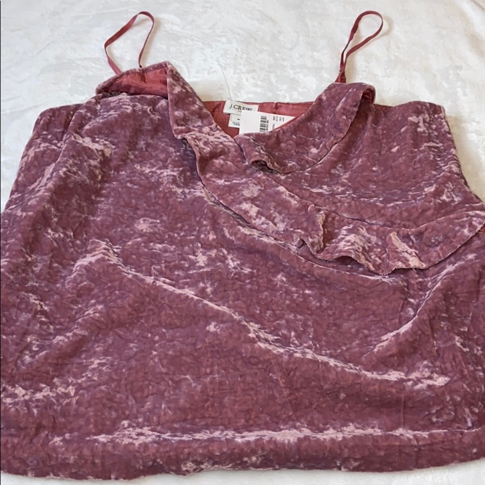 J Crew Pink Velvet Top